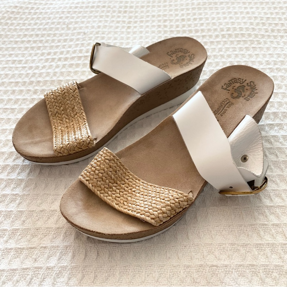 Fantasy sandals White and Tan Woven Sandals
